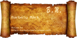 Barbély Márk névjegykártya
