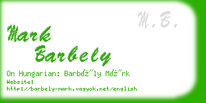 mark barbely business card